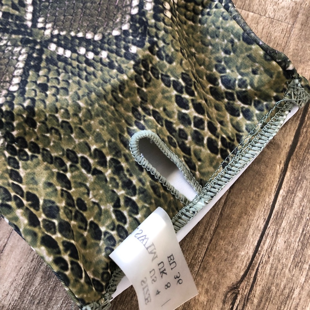 Zaful High Rise High Cut Green Python Bandeau Sna… - image 6